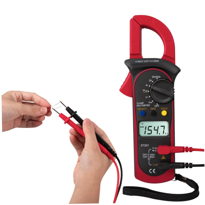 Red Digital Clamp Multimeter Auto Ranging AC DC Voltmeter Ammeter Ohm Tester - Image 4